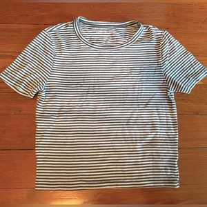 Green and White Striped Baby Doll Crop Top from American Eagle size MEDIUM